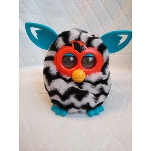 Furby Boom Zebra black white stripe Hasbro works retired no battery cover